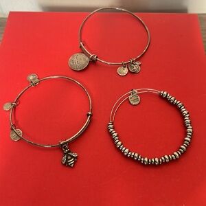 ALEX AND  ANI + ENERGY THREE BRACELETS SILVER TONE ADJUSTABLE SIZE